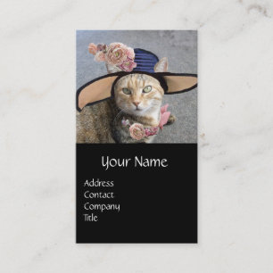 PRINCESS-STATUS/ELEGANTE KATZE,GROSSE DIVA-HAT UND VISITENKARTE