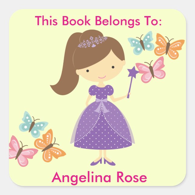Princess Sticker, Ce Livre Appartient À, Étiquette (Devant)