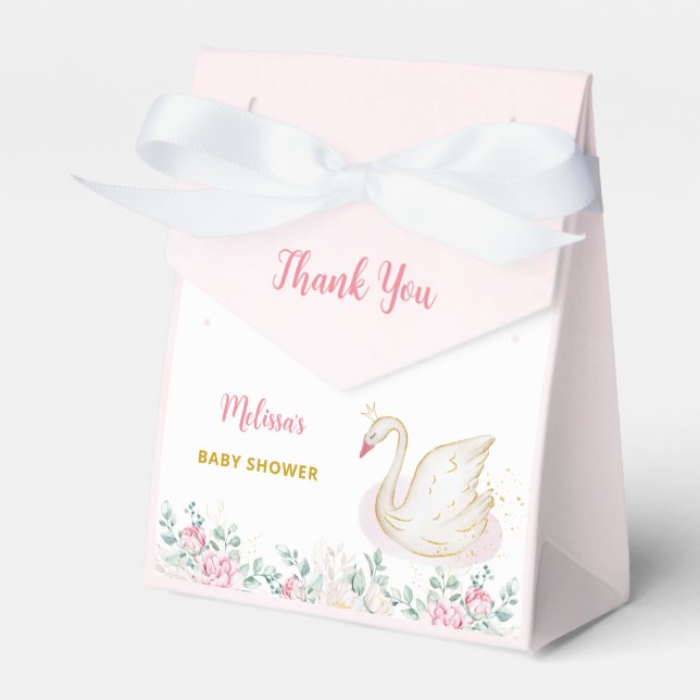 Princess Swan Baby Showdown Vielen Dank Geschenkschachtel (Vorderseite)