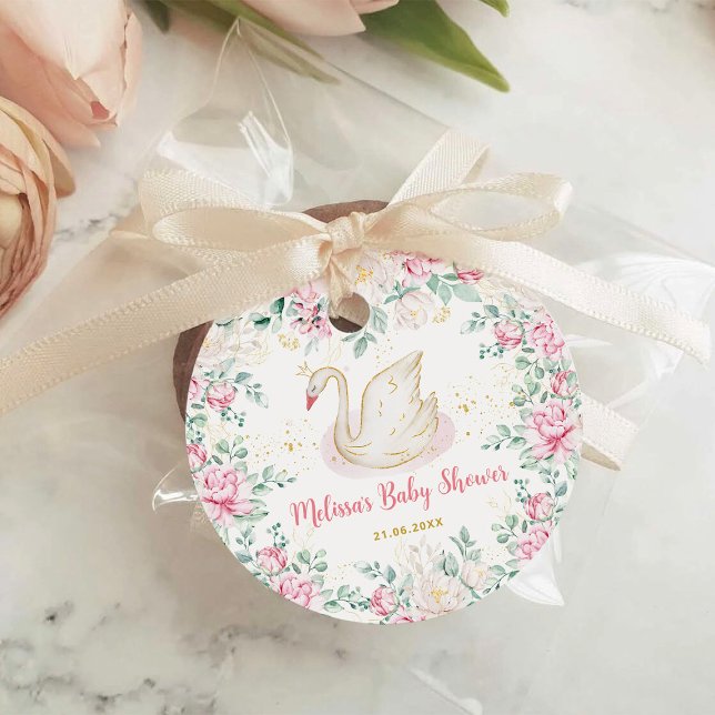 Princess Swan Baby Shower Geschenkanhänger (Von Creator hochgeladen)