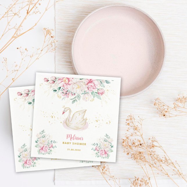 Princess Swan Baby Shower Serviette (Von Creator hochgeladen)