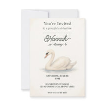 Princess Swan Birthday Einladung für Mädchen