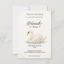 Princess Swan Birthday Einladung für Mädchen