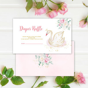 Princess Swan Diaper Raffle Enclosure Card Begleitkarte