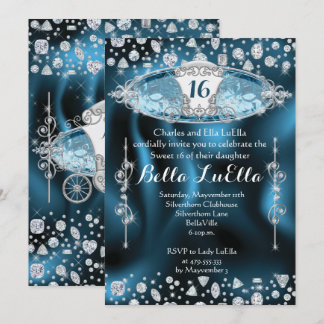 Princess Sweet 16 Bling Party Einladung