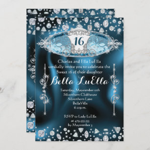 Princess Sweet 16 Bling Party Invitation