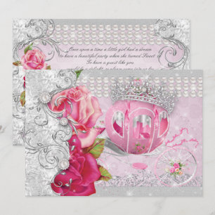 Princess Sweet 16 Quince Anos Bling Carriage Einladung