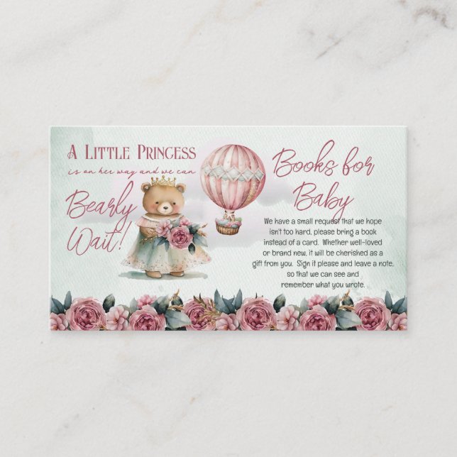 Princess Teddy Bear Bear Barly Wait Books for Baby Begleitkarte (Vorderseite)