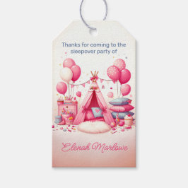 Princess Teepee & Pillows - Geburtstagsparty Geschenkanhänger