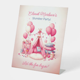 Princess Teepee & Pillows - Geburtstagsparty Sockelschild