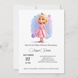 Princess Theme Baby Duschkarte Einladung