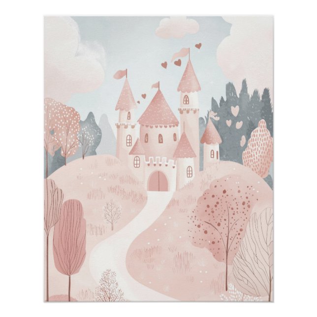 Princess Theme Kinderzimmer, Kinder Wall Art Girls Poster (Vorderseite)