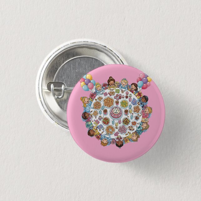 Princess Themed Costume Party Button (Vorne & Hinten)