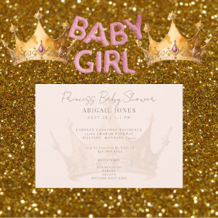 Princess Tiara Blush Baby Dusche Einladung