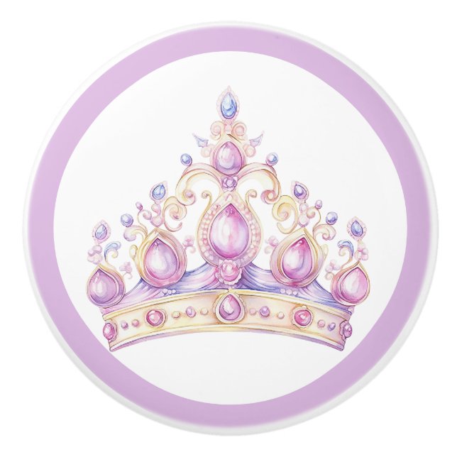 Princess Tiara Girls Keramik Knob Keramikknauf (Vorderseite)