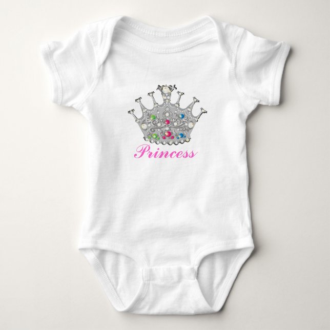Princess Tiara oder Crown Baby Baby Strampler (Vorderseite)