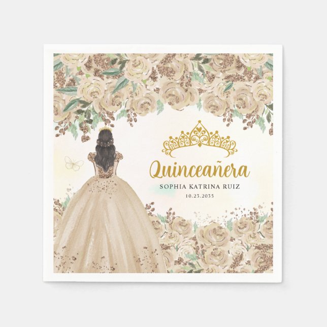 Princess Tiara Quinceanera, leichtes Gewand Serviette (Vorderseite)