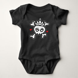 Princess Tiara Skull & Cross Bones Baby Strampler