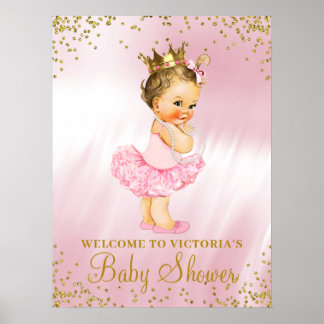 Princess Tutu Baby Dusche Begrüßungszeichen Brünet Poster