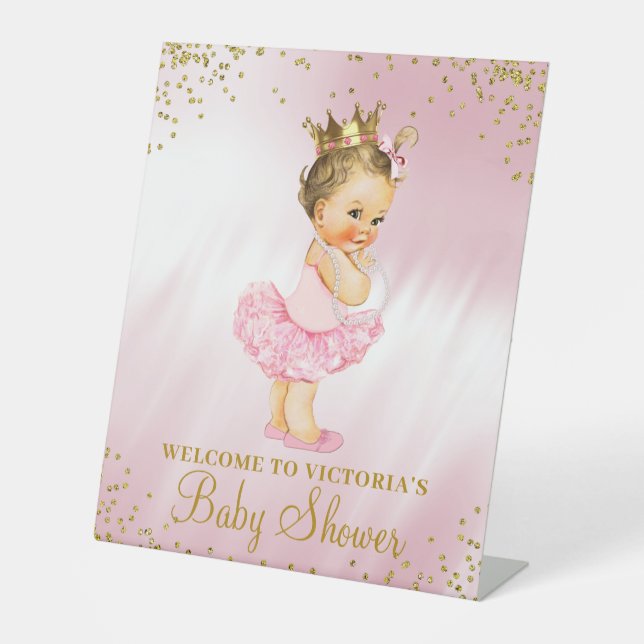 Princess Tutu Baby Dusche Begrüßungszeichen Sockelschild (Vorderseite)