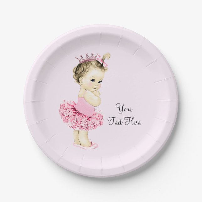 Princess Tutu Baby Dusche Pappteller (Vorderseite)