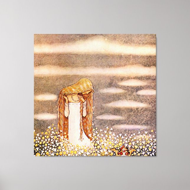 "Princess Tuvstarr" John Bauer Watercolor Leinwanddruck (Vorderseite)