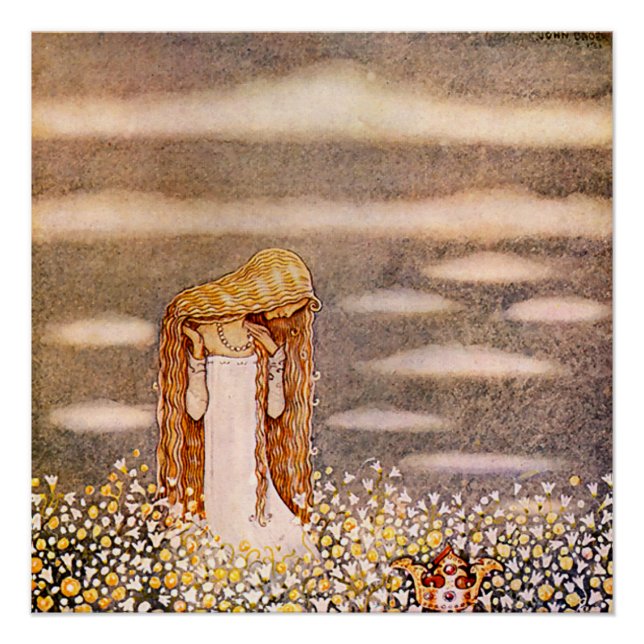 "Princess Tuvstarr" John Bauer Watercolor Poster (Vorderseite)