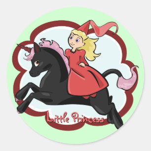 Princess und Unicorn-Aufkleber Runder Aufkleber