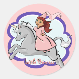 Princess und Unicorn-Aufkleber Runder Aufkleber
