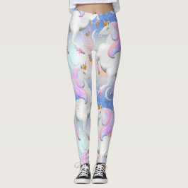 Princess Unicorn Rosa und blaue Nacht Leggings