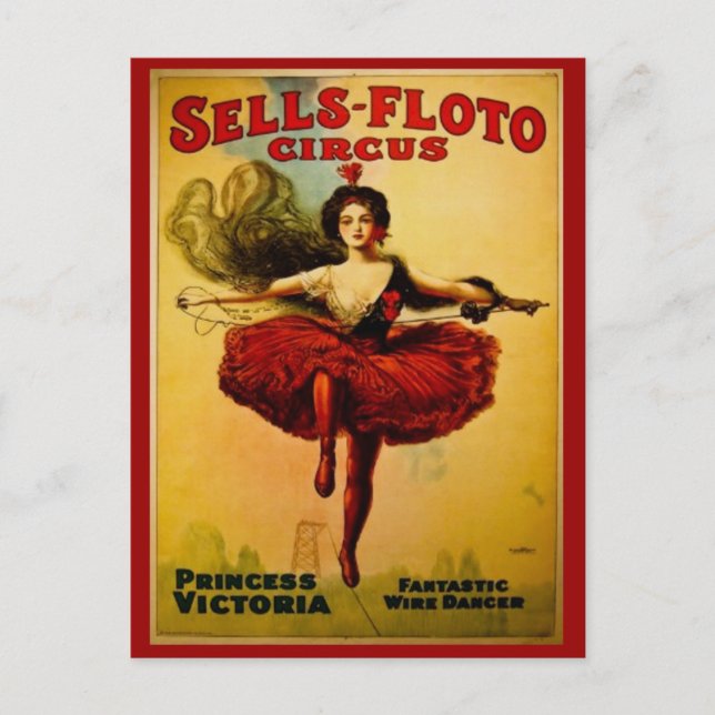 Princess Victoria Vintag Circus Postkarte (Vorderseite)