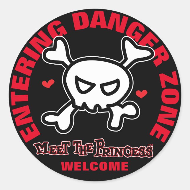 Princess Warning Runder Aufkleber (Vorderseite)
