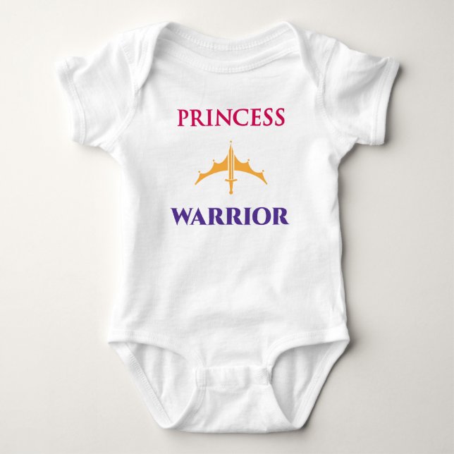 Princess Warrior Baby Girls Light Shirt (Vorderseite)