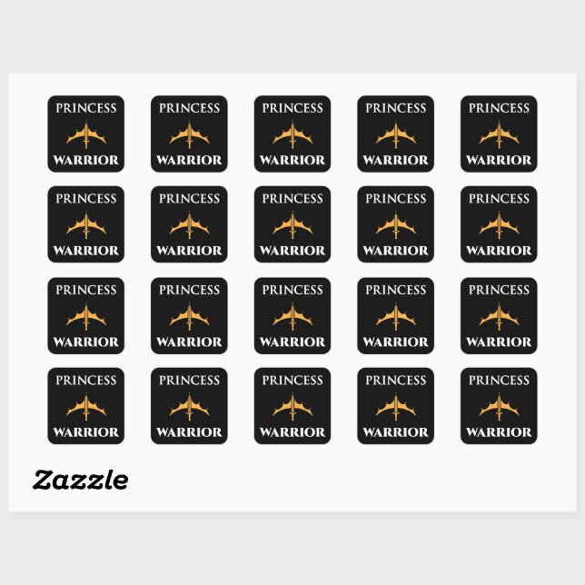 Princess Warrior Black Stickers (Blatt)