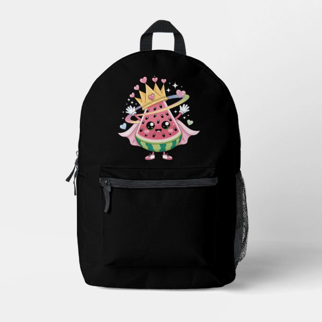 Princess Watermelon Kleinkind Girls Crown Hearts Bedruckter Rucksack (Vorderseite)