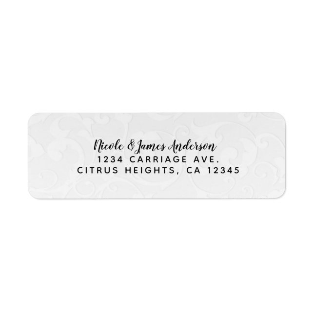 Princess White Damask Storybook Elegante Hochzeit (Vorne)