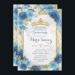 Princess White Roses mexikanische Mis Quince Einla Einladung<br><div class="desc">Prinzessin White Roses mexikanische Mis Quince EinladungMis Quince Anos,  15. Geburtstag, </div>