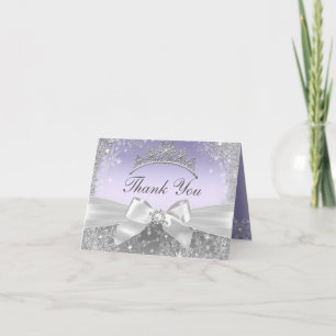 Princess Winter Wonderland Lila Danke Karte