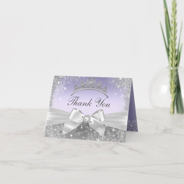Princess Winter Wonderland Purple Carte de remerci (Devant)