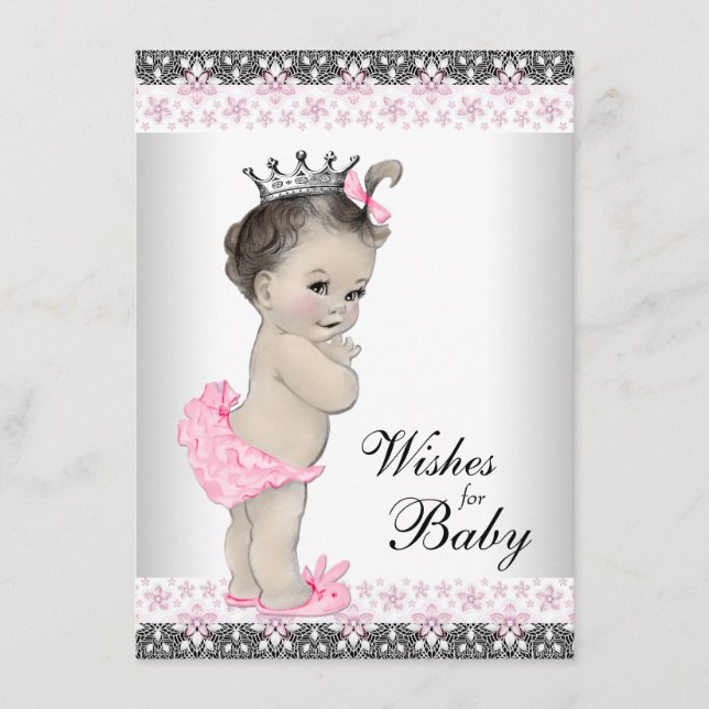 Princess wünscht Baby Card Baby Dusche Hinweiskarte (Vorderseite)