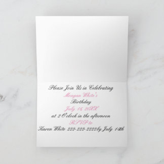 Princess Zebra Print Einladung