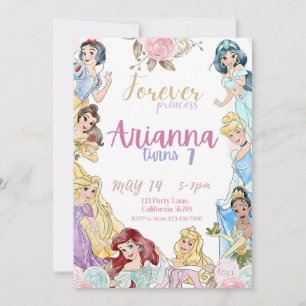 Princesse Anniversaire Invitation Filles Anniversa