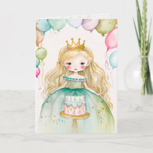 Princesse, Anniversaire, Petite Carte Graphique