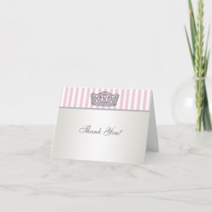 Princesse assez rose carte de remerciements