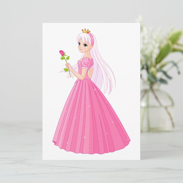Princesse Avec Invitations Roses (Créateur téléchargé)
