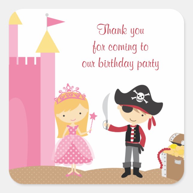 Princesse Blonde mignonne et Stickers PIrate (Devant)