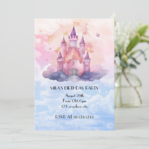 princesse château fille invitation anniversaire