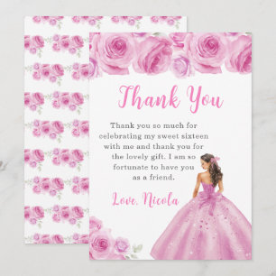 Princesse dans une robe rose Sweet sixteen Merci