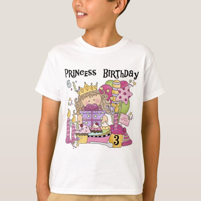 Princesse de fête 3e anniversaire Tshirts et cadea (Devant)