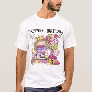 Princesse de fête 3e anniversaire Tshirts et cadea